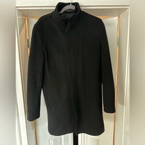 Gorgeous Men's Black Wool Overcoat - Like New